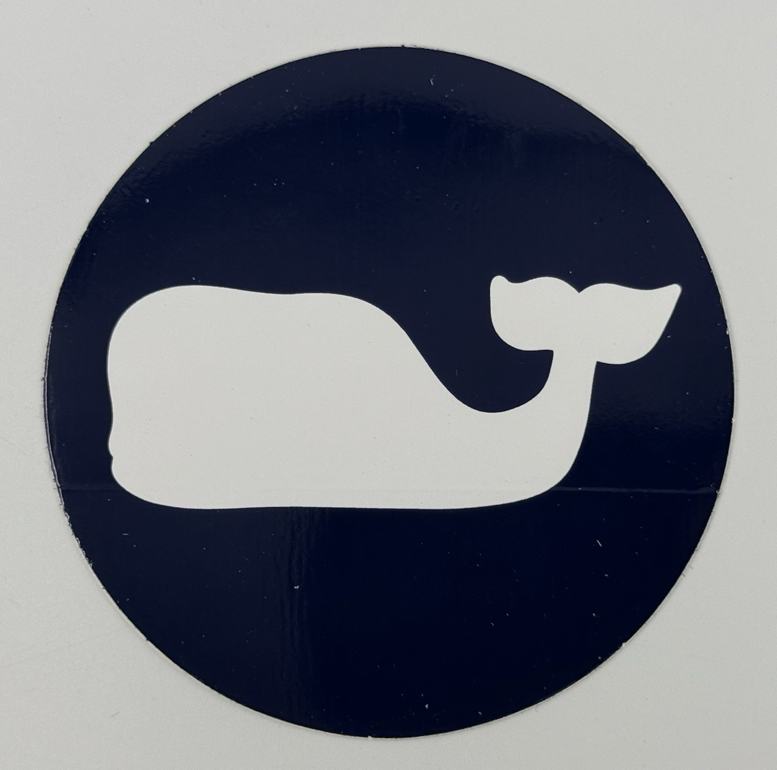 Vineyard Vines Blue & White Round 3.5” Whale Sticker Decal New