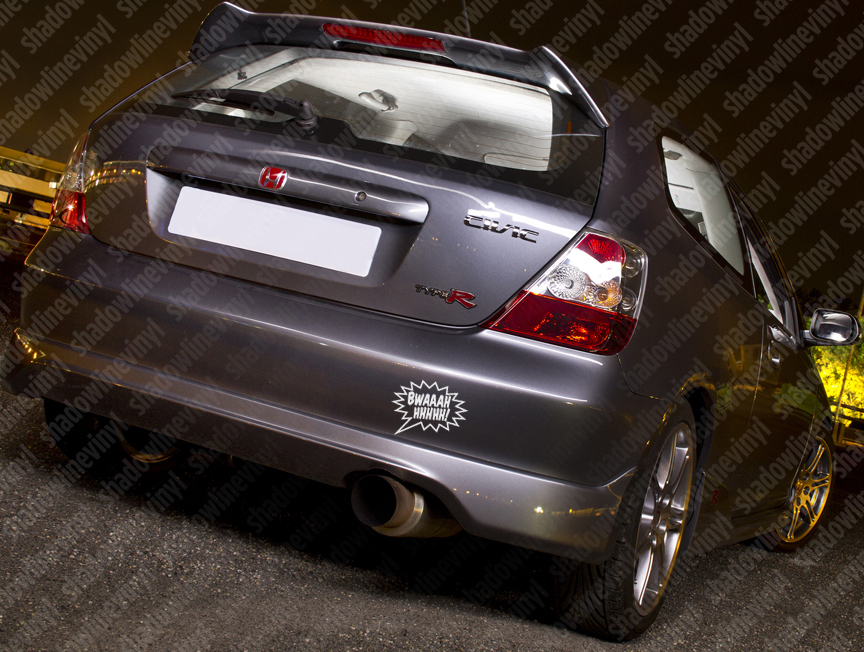 BWAAHHH! Vinyl Decal Sticker JDM USDM Exhaust Tips Headers Ricer Evo Si Funny