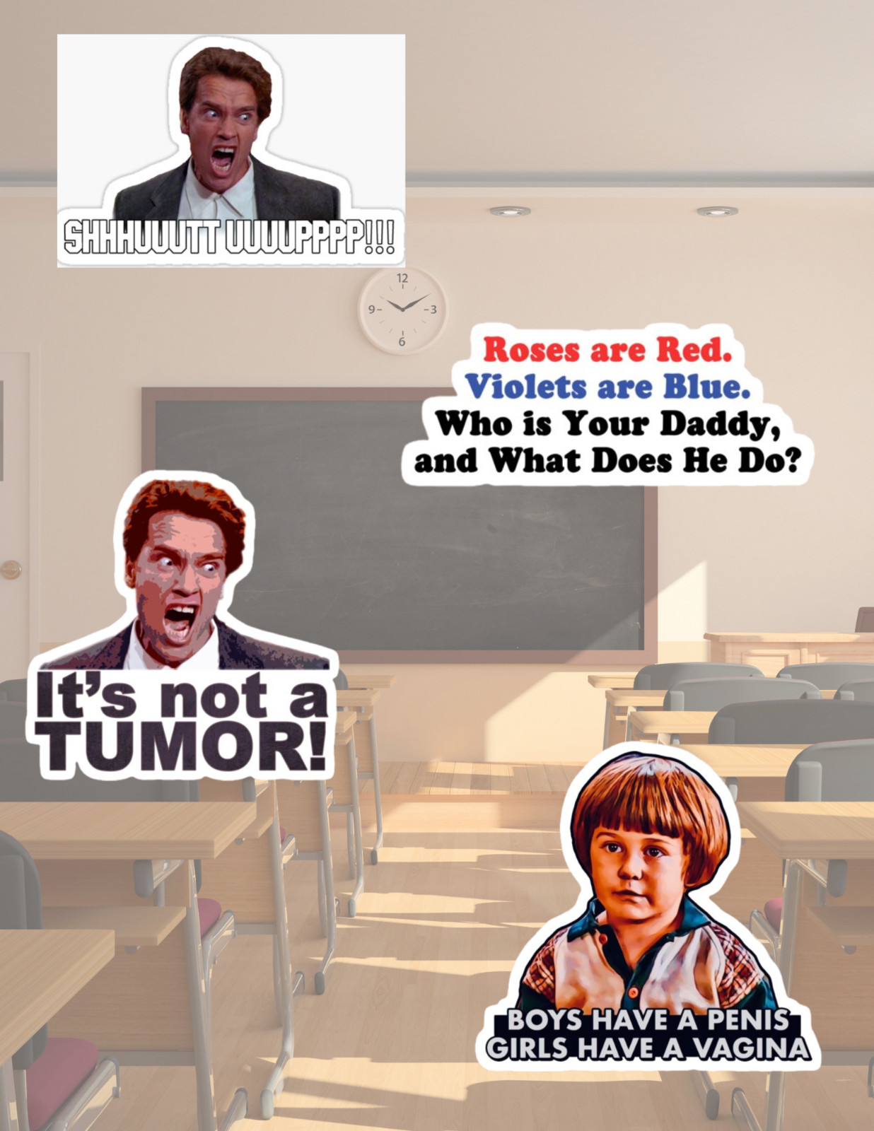 Kindergarten Cop 90's Movie 4pc Sticker Pack