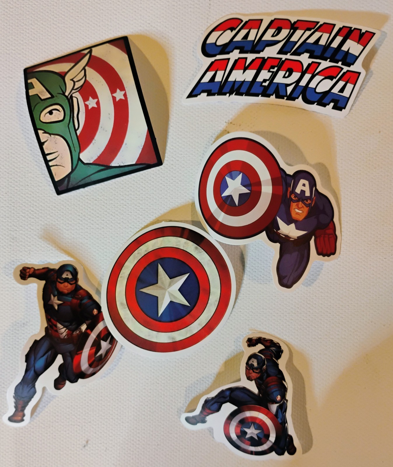 6 Custom Captain America Vinyl Stickers 2"
