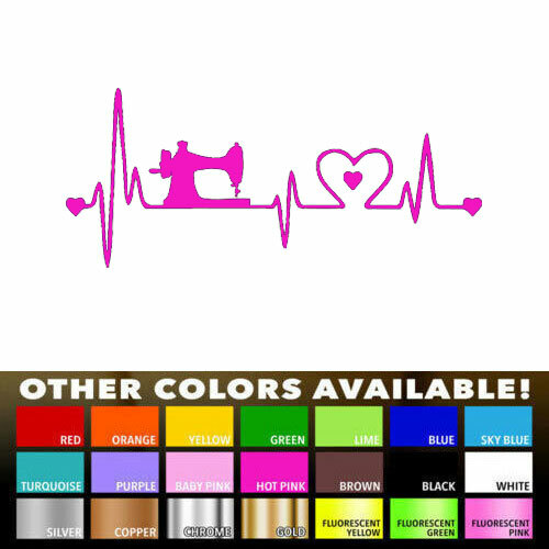 Sewing Heartbeat Lifeline Decal Sticker for Home Car Window Wall Door Laptop Mac