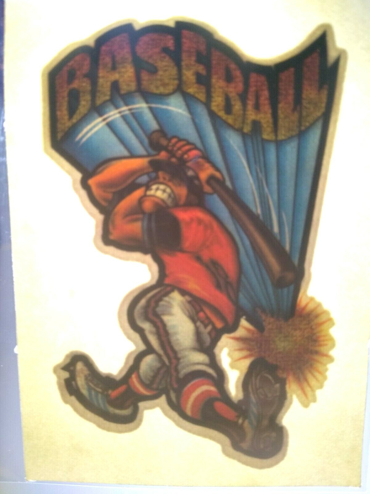 Baseball Screamin Gleamin Glitter Iron-On Decal Donruss Retro Vintage Original