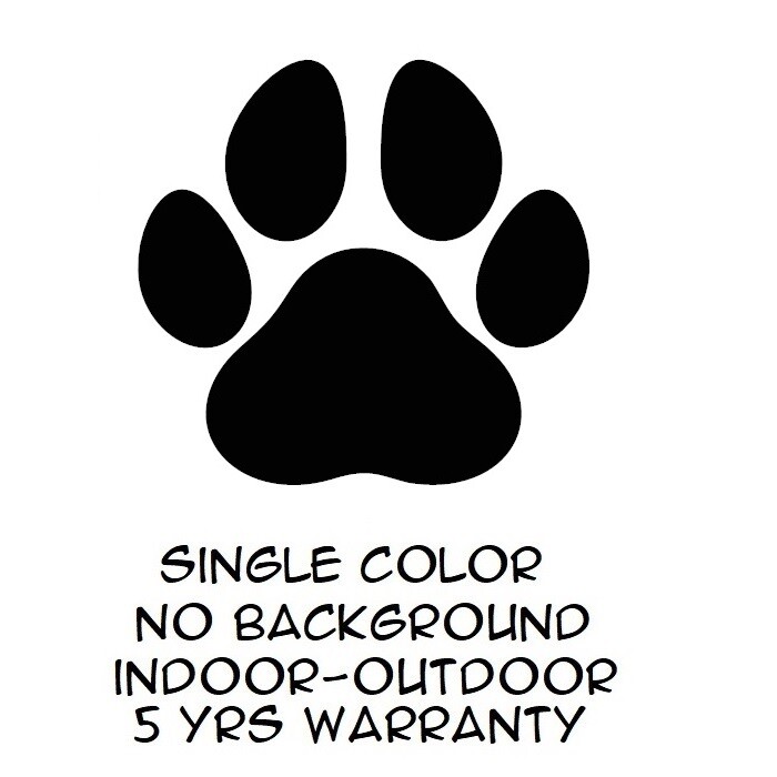 Paw Sticker Vinyl Decal – Dog Cat Pet Puppy Love Wall Decor Car Window