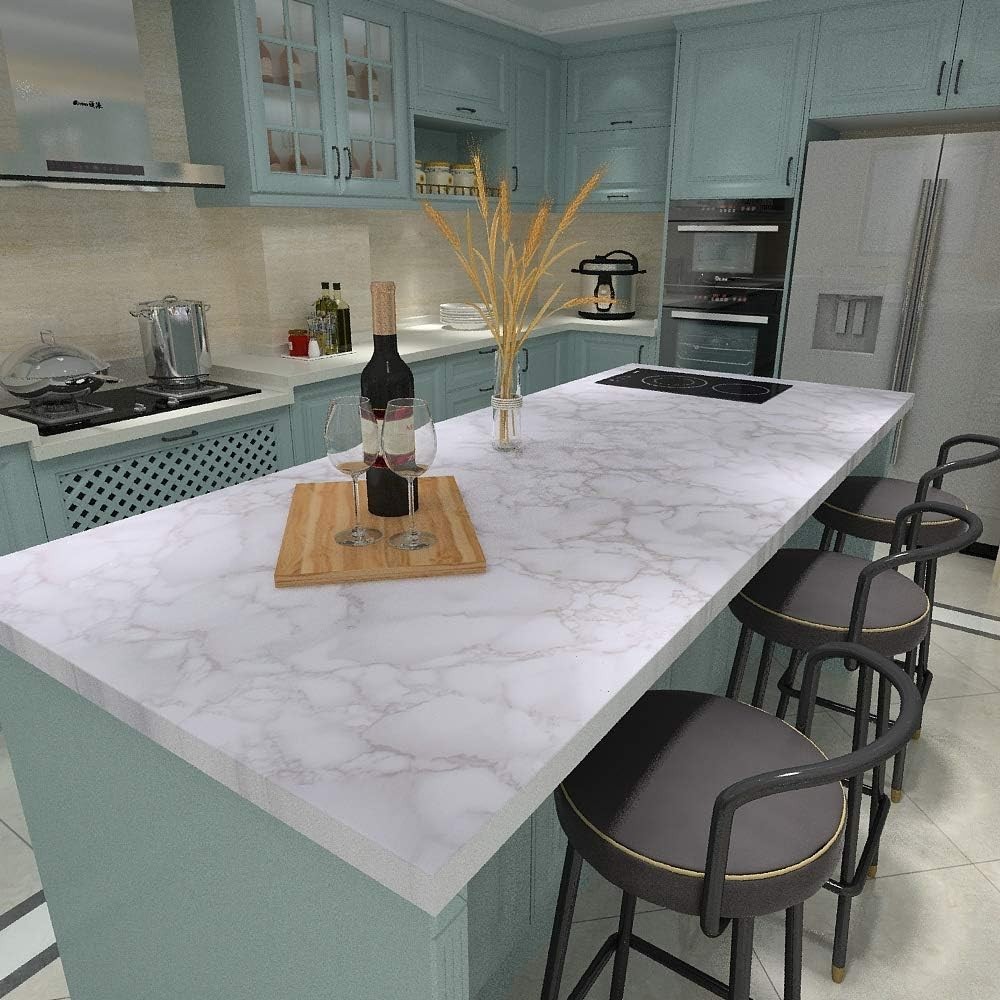 Elegantly Designed 15.8" x 120" Gray Marble Wallpaper – Water & Stain Resistant