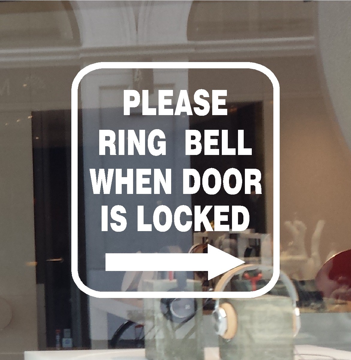 Please Ring Bell When Door Is Locked Sign Decal Vinyl Sticker Business Window