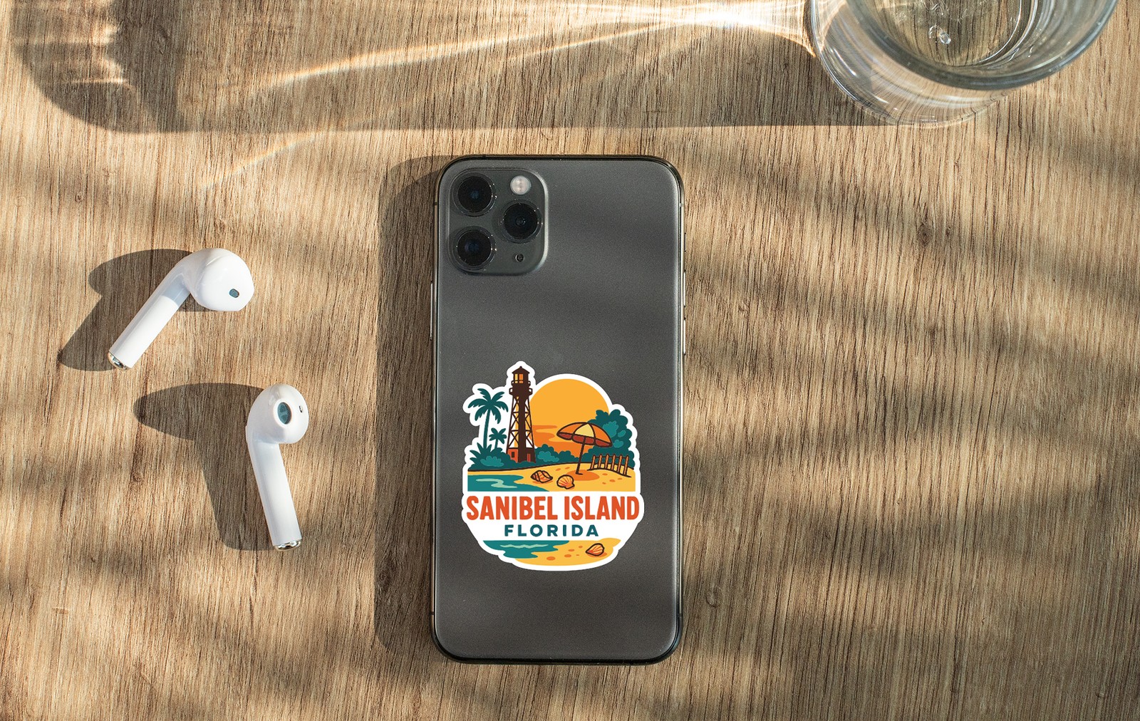 Sanibel Island Sticker Decal Vinyl Die-Cut City Skyline Landmark Design
