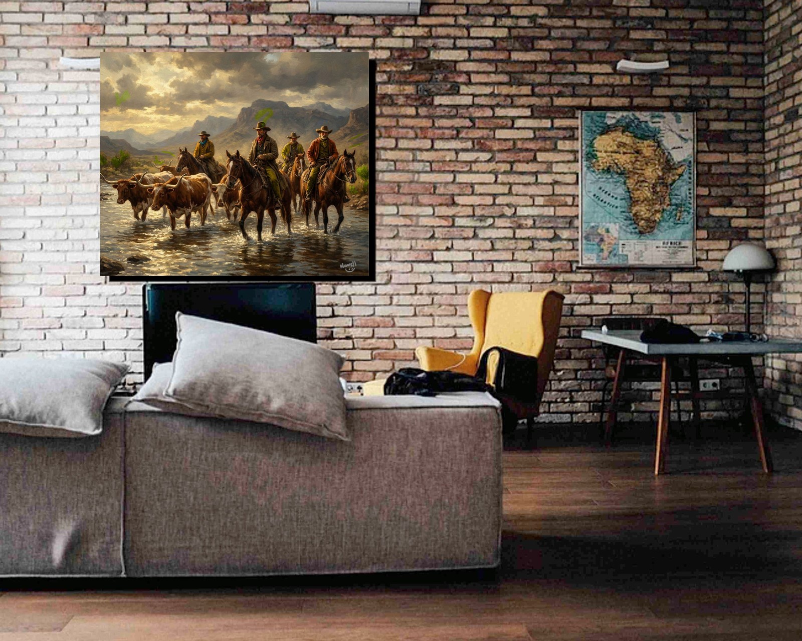 Lonesome Dove Cattle Drive Here They are Driving a Herd To Montana Canvas Wrap