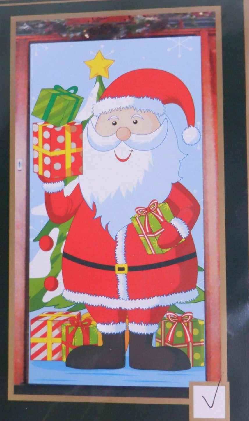 Santa With Presents Plastic Door Cover 30" x 60" Christmas Xmas