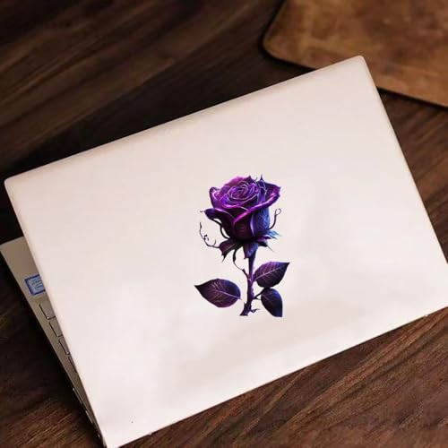 2 PCS Purple Rose Waterproof Vinyl Decals Floral Design for Car Truck Bumper