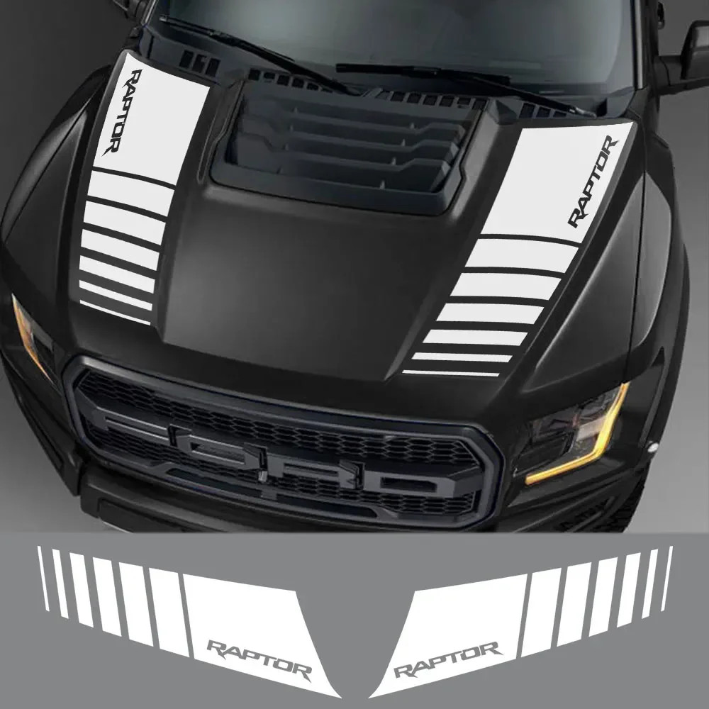Aftermarket Ford Ranger Raptor & F-150 Hood Bonnet Decal Set – Vinyl Film Sticke