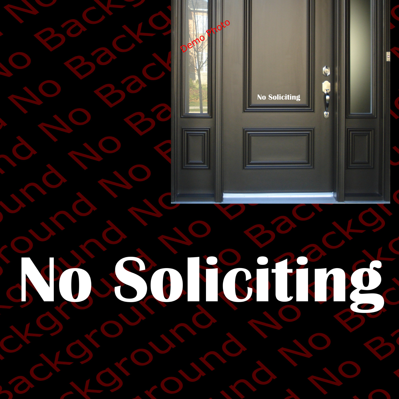No Soliciting Sign Vinyl Die Cut Business Decal -Script- Wall Door Window BS009A