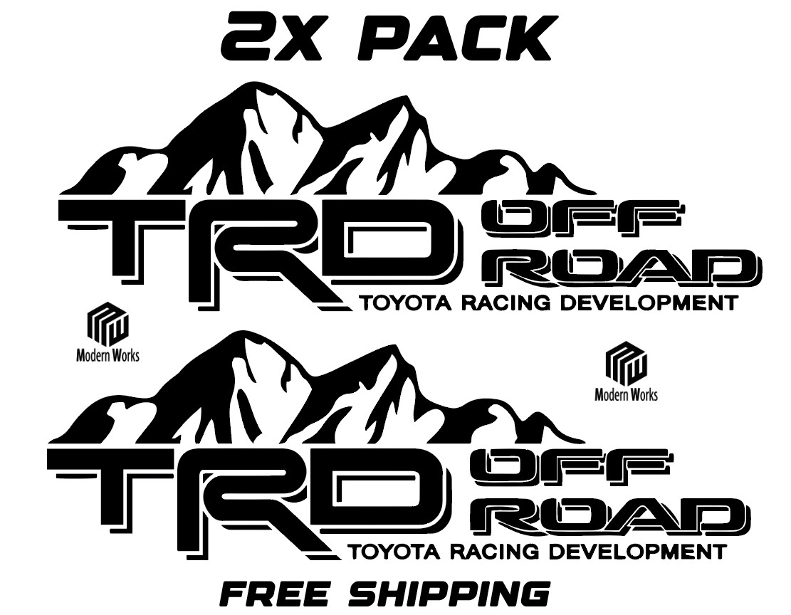 2x TRD Off Road Decals for Toyota Tacoma Tundra Bedside Vinyl Decal CUSTOM COLOR