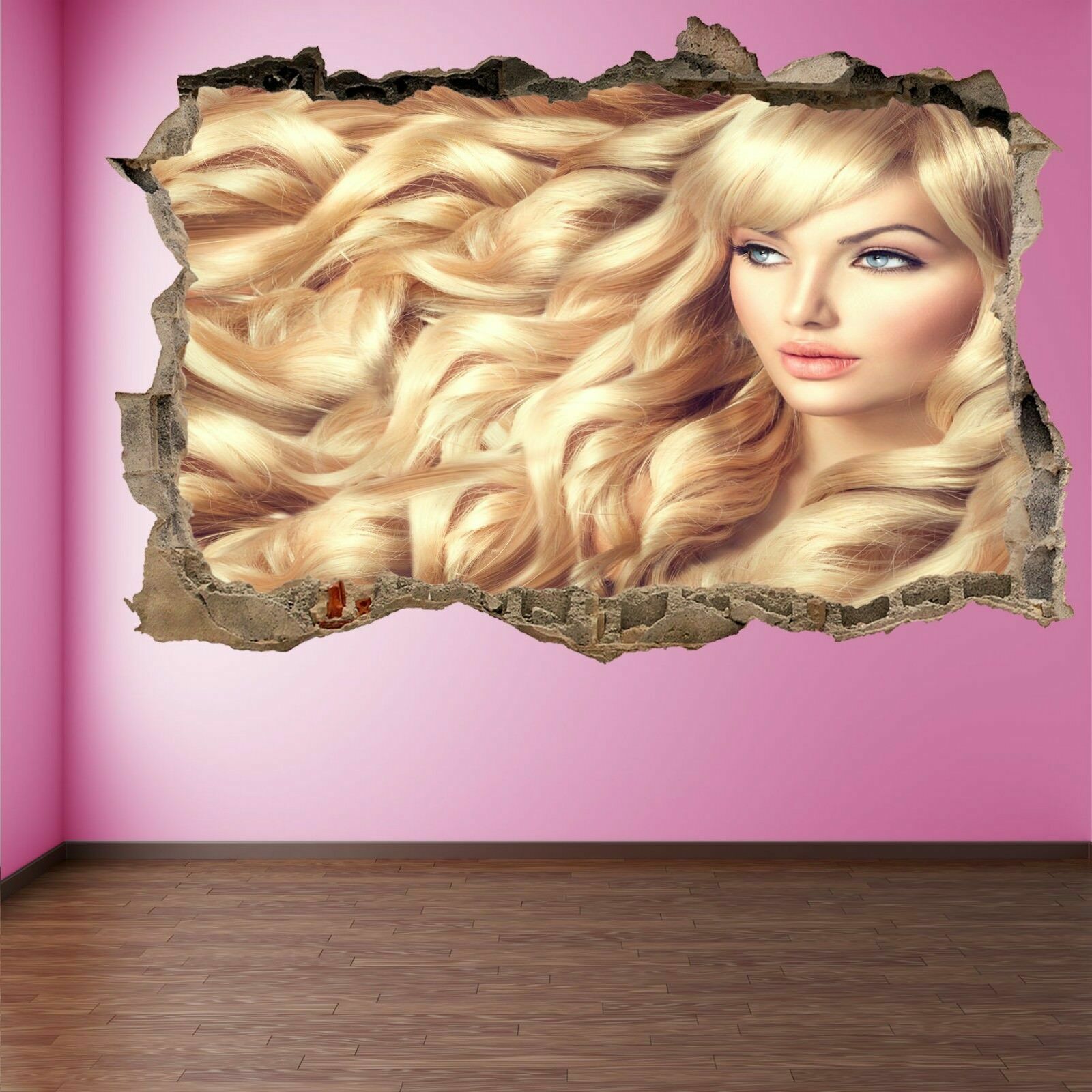 Long Shiny Hair Woman Model Beauty Salon Wall Art Stickers Mural Decal Decor GP2