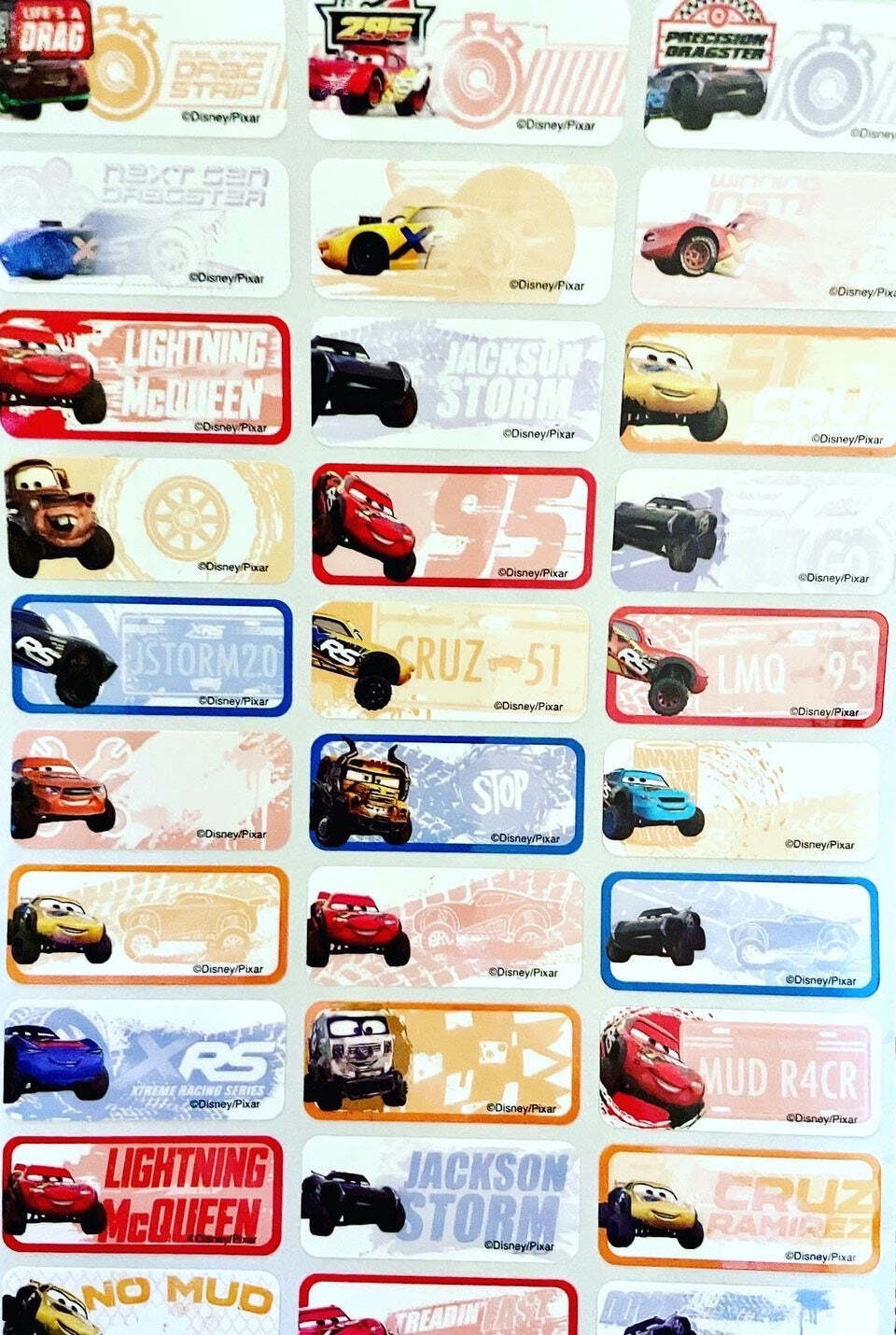 Cars Disney Name Sticker Custom Personalized Kids School Name Labels – 42 Name S