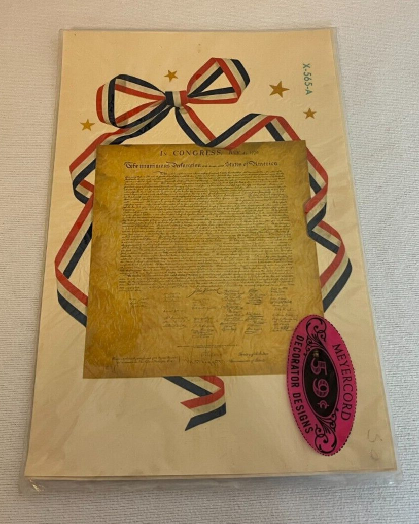 Meyercord Decorative Decal Declaration of Independence New X565-A 13.5"x8.5"