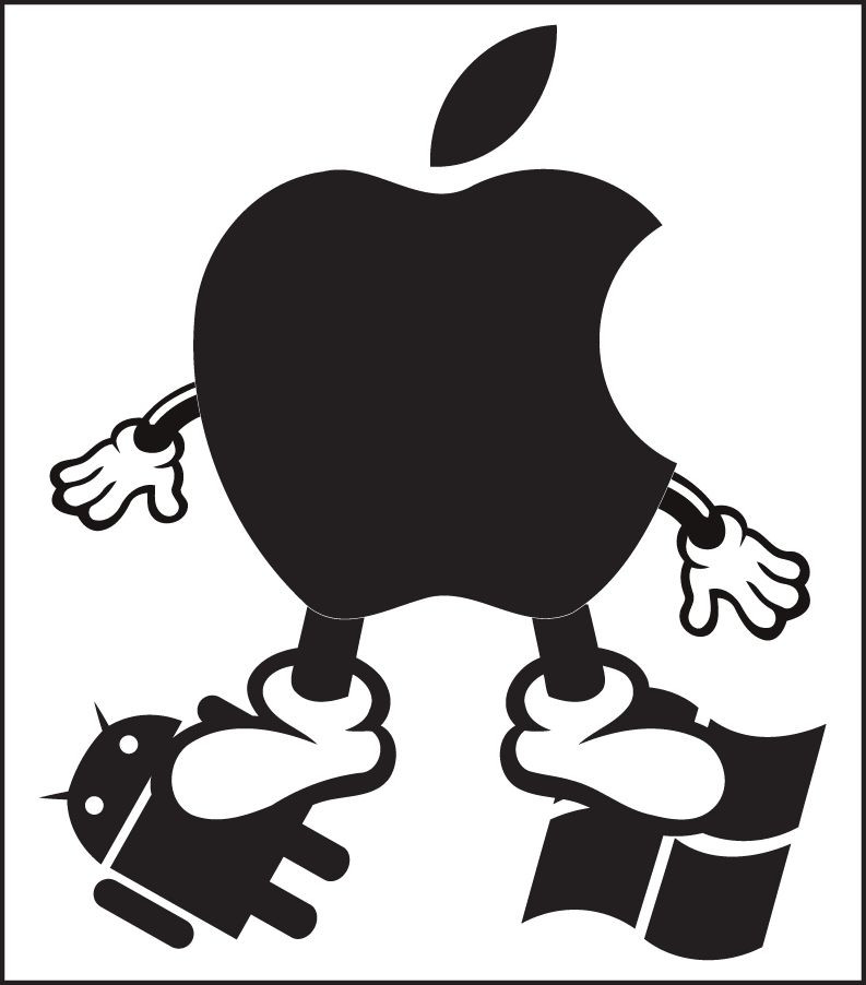 Apple MAC steps on Windows Android Die cut decals vinyl sticker laptop design