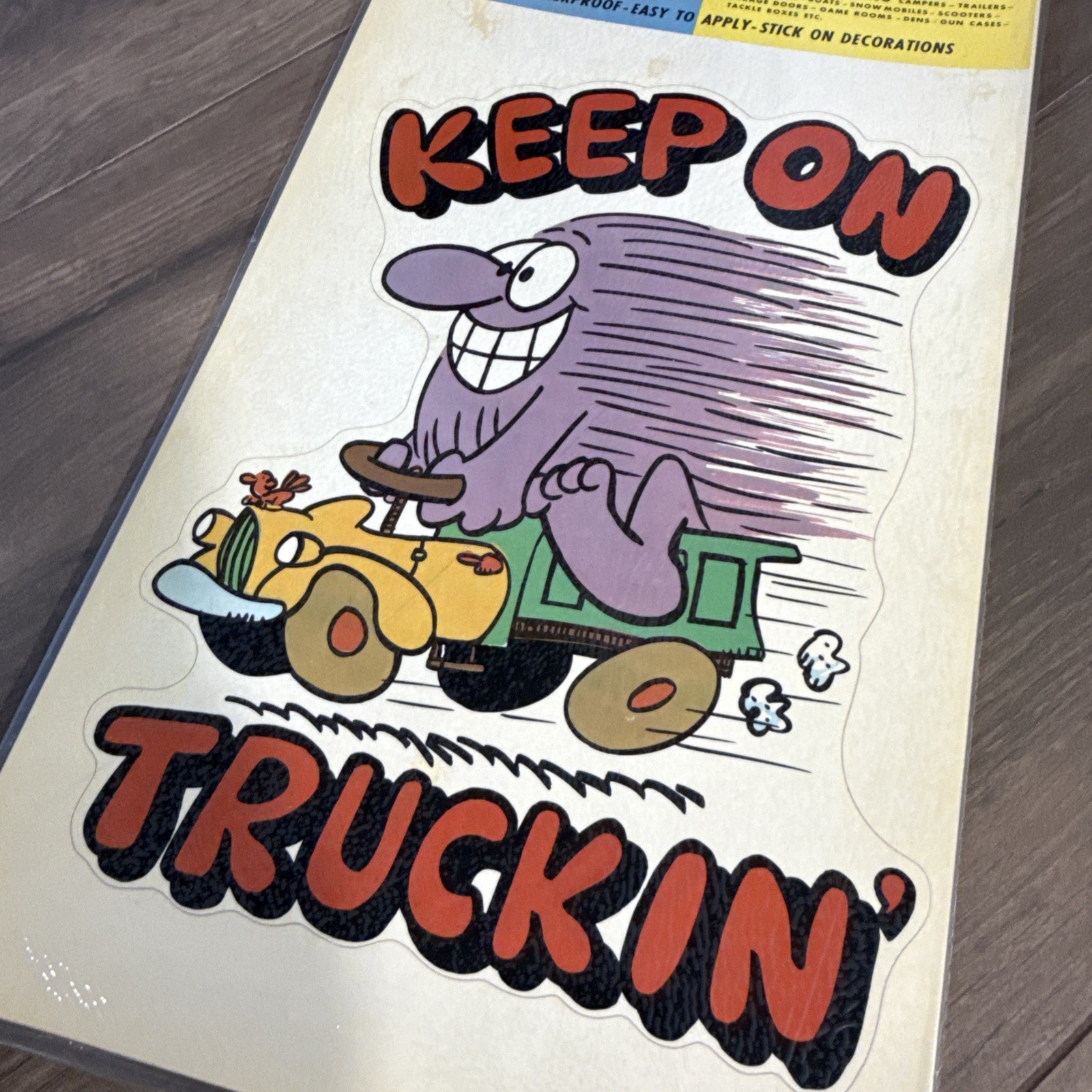 Vintage 1975 NOS Decal Meyercord Sport-Stik KEEP ON TRUCKIN' 12" Sticker Decor
