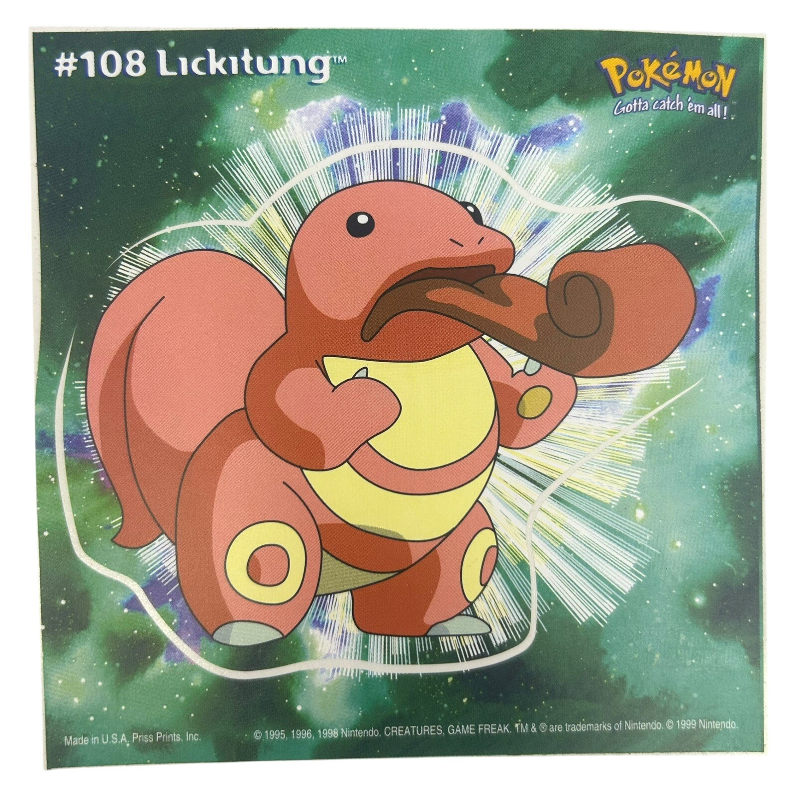 Pokemon Collect ’em Stick-Ups Lickitung #108 Large 4” Sticker Priss Prints