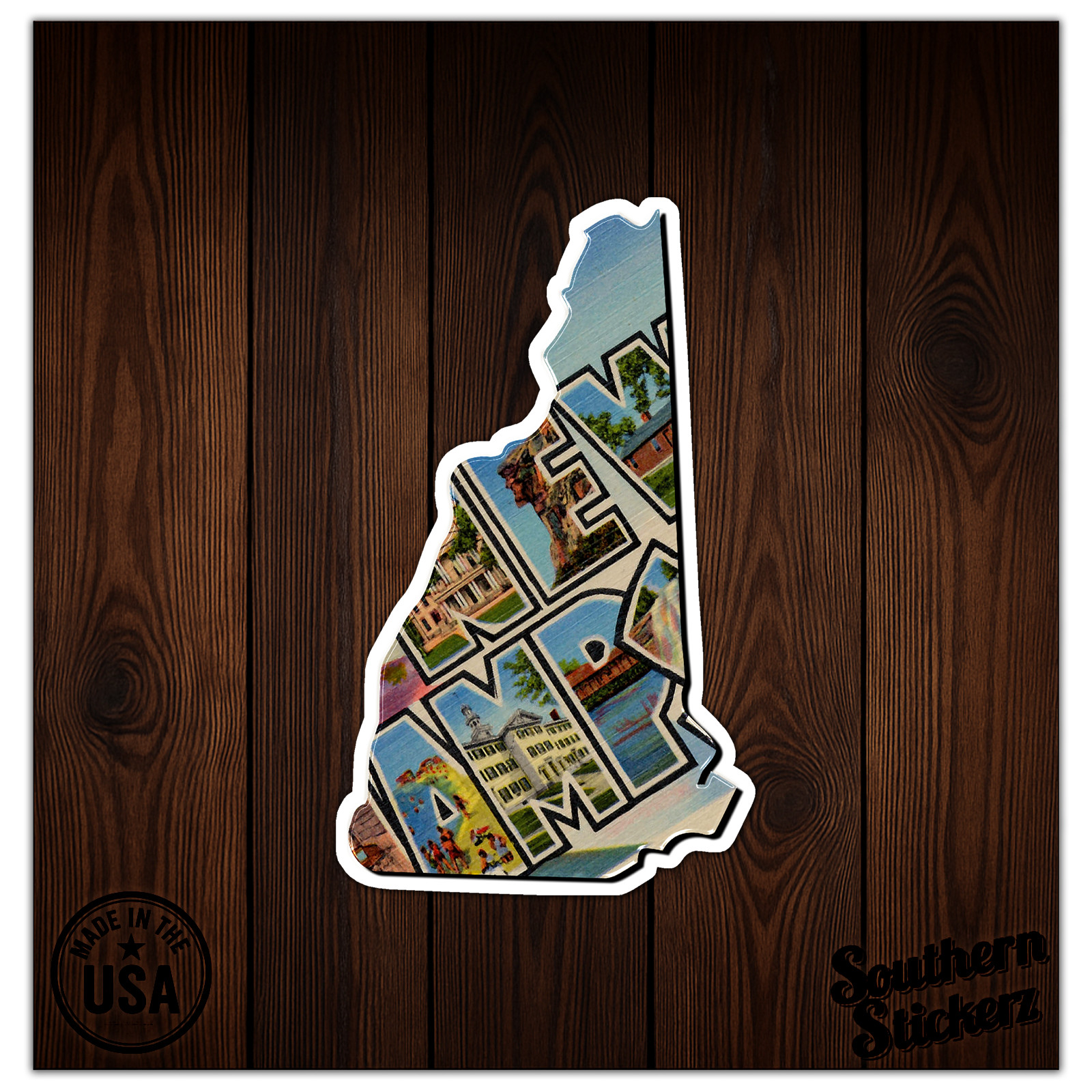Vintage New Hampshire Map – Vinyl Decal Sticker – Car Window Laptop – ebn8876
