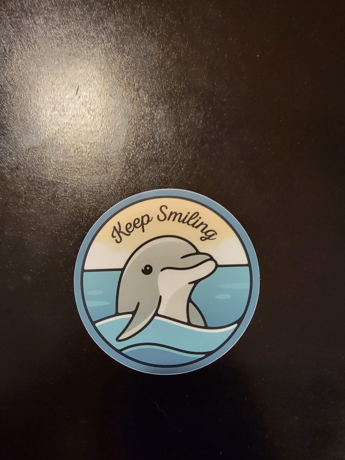Vinyl Sticker KEEP SMILING DOLPHIN CIRCLE Decal Journal Scrapbook Laptop