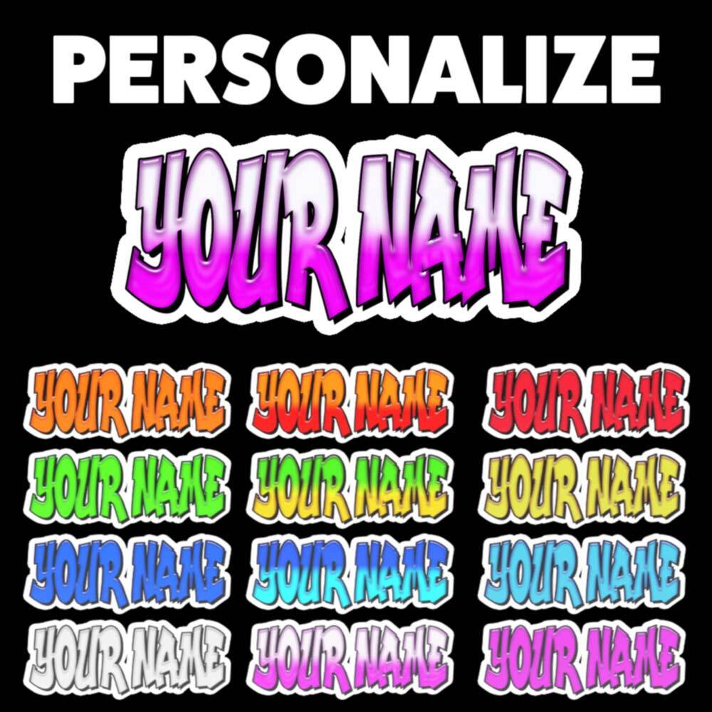 Custom Personalized Graffiti Name Decal Sticker PINK & WHITE or YOUR CHOICE