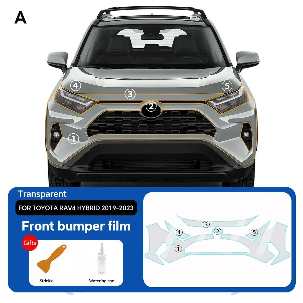 Pre-cut Paint Protection Clear Film PPF TPU For Toyota RAV4 Hybrid 2019-2024