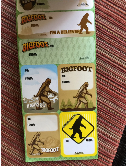 Bigfoot Gift Tag Sticker Collection Sasquatch Forest Humor Lot of 28 Tags