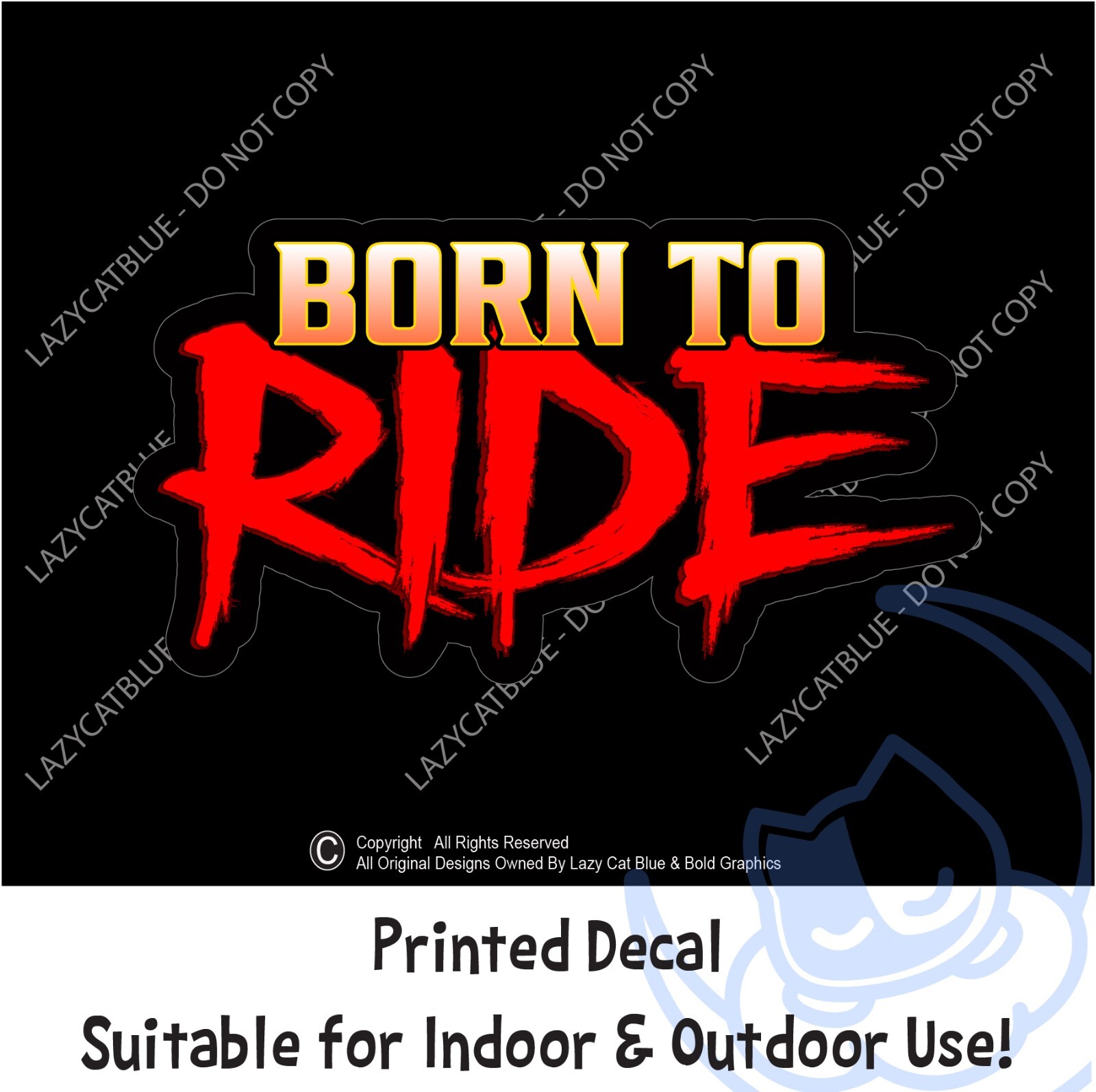 Born to Ride Decal Sticker Bike Motorcycle Rider Summer Safe Wild Heart Life