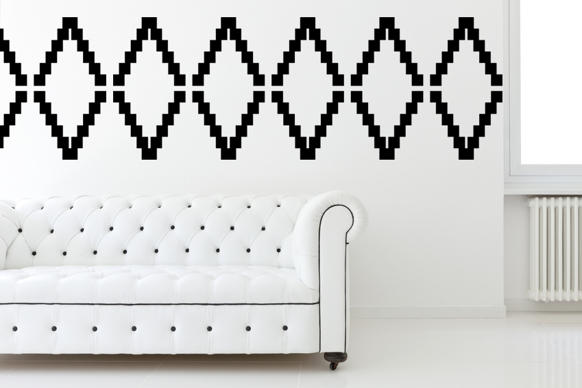 Geometric Wall Decal, Mid Century Wall Decor, Southwestern Decor, Diamond Decal