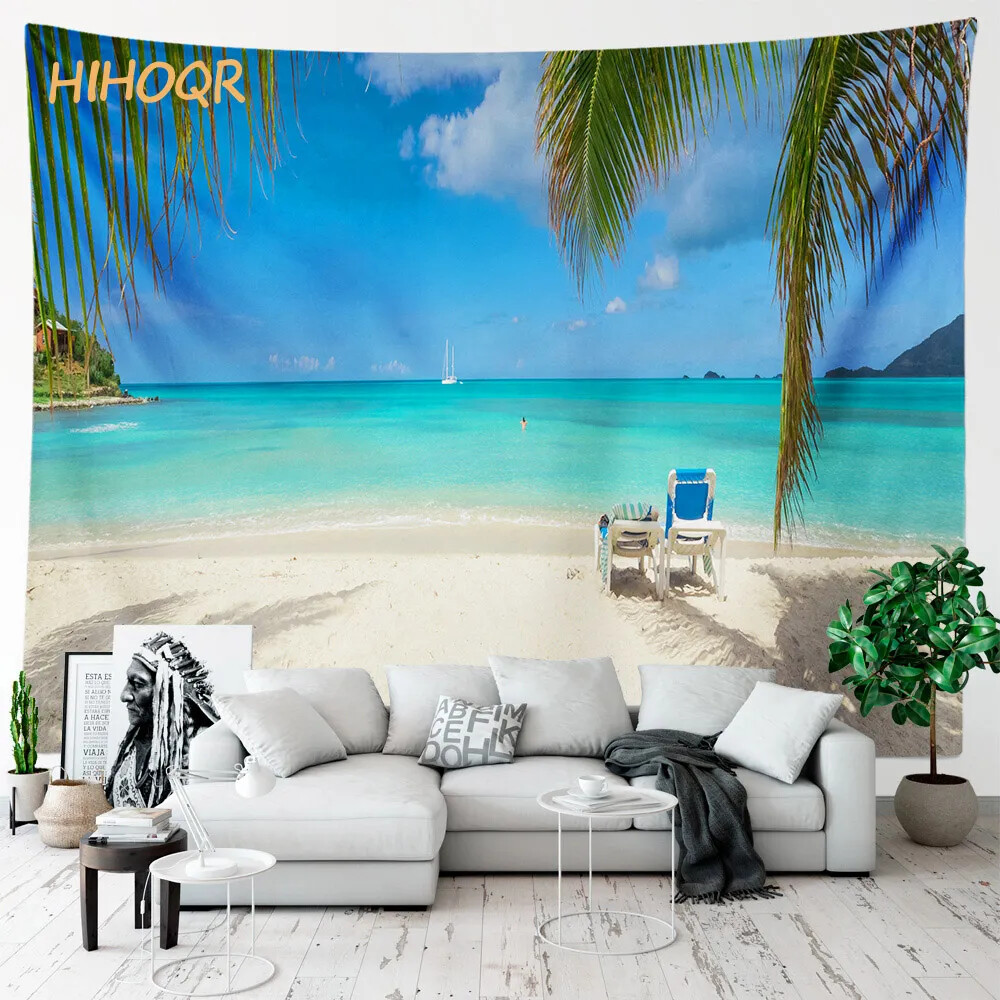 Palm Tree Large Cloth Wall Tapestry Aesthetic Room Decor Hippie Boho Landscape