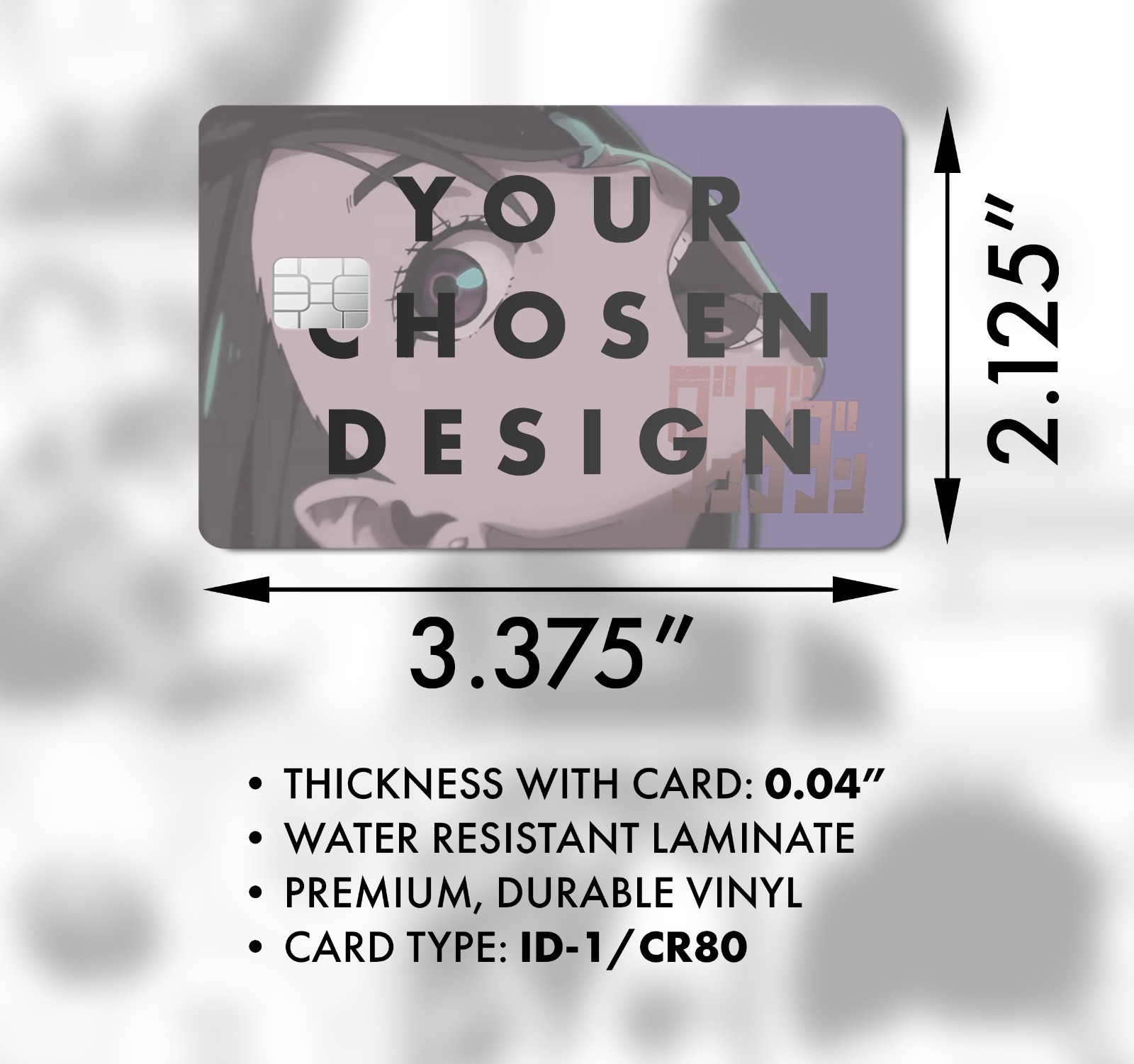 Anime Card Decal • Intense Eyes Vinyl Sticker – Purple & Yellow Manga Style
