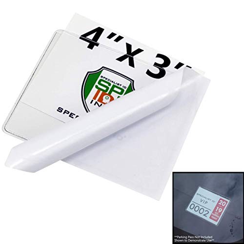 – Parking Permit Holder for Car Windshield – Clear Adhesive Parking Tag 2 Pack