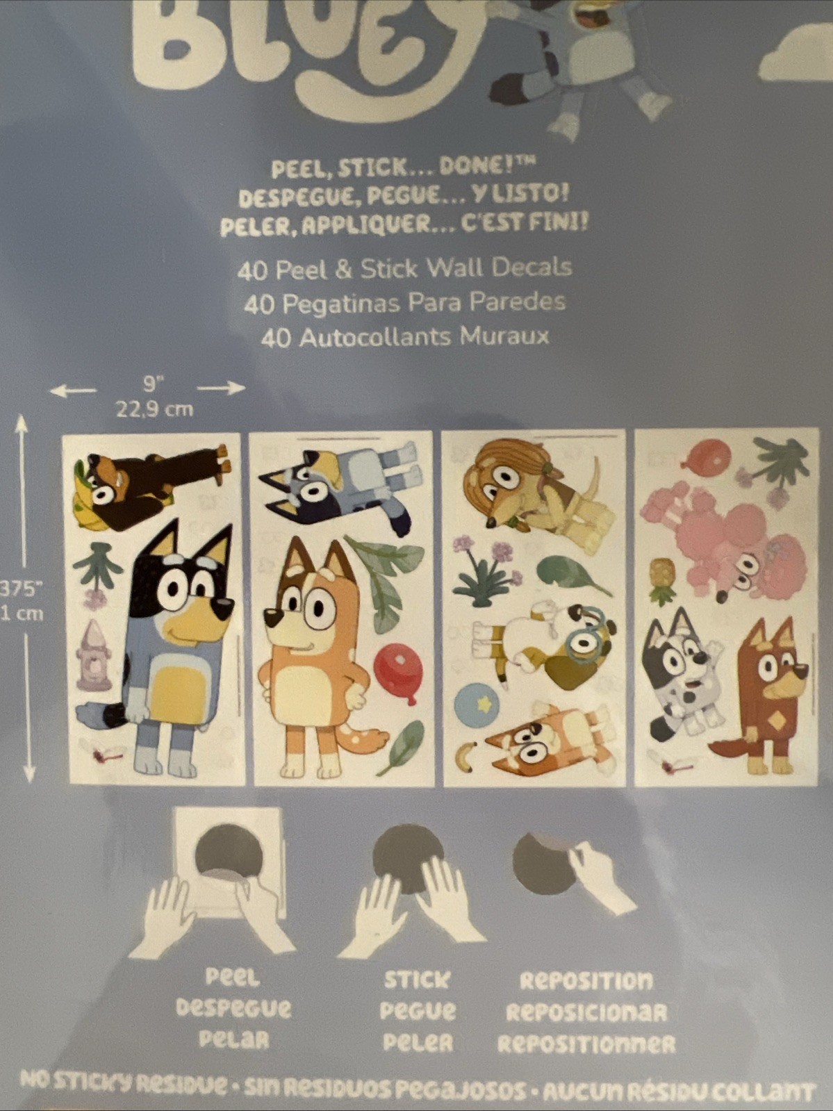 Roommates Bluey Family and Friends Peel and Stick Wall Decals, RMK5457SCS