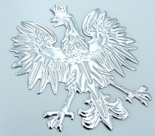 Poland, Polish Eagle Chrome Silver Finish Decal Emblem 3D Sticker car Bike