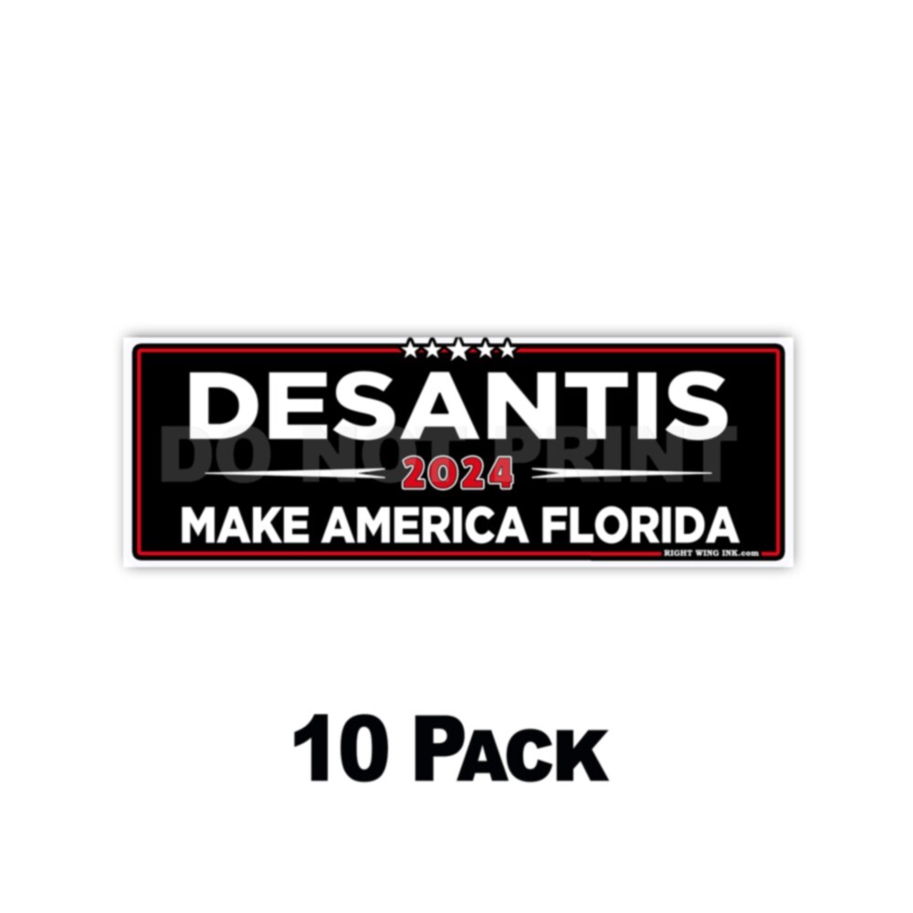 Desantis 2024 Make America Florida 2024 Red & White Black Stickers Decals 2 Pack