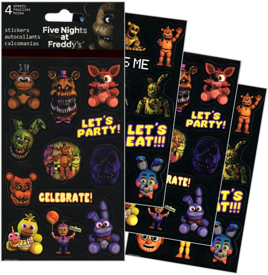 Five Nights at Freddy's Stickers – Pack of 4 Sheets
