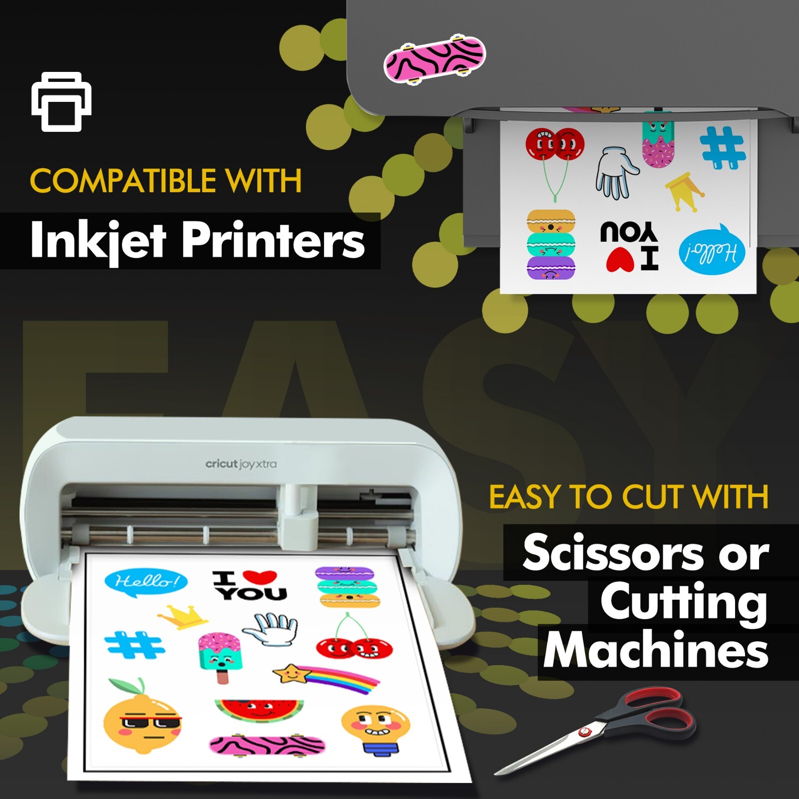 Lot A-SUB Printable Fabric Sticker Paper for Inkjet Waterproof Tearproof Durable