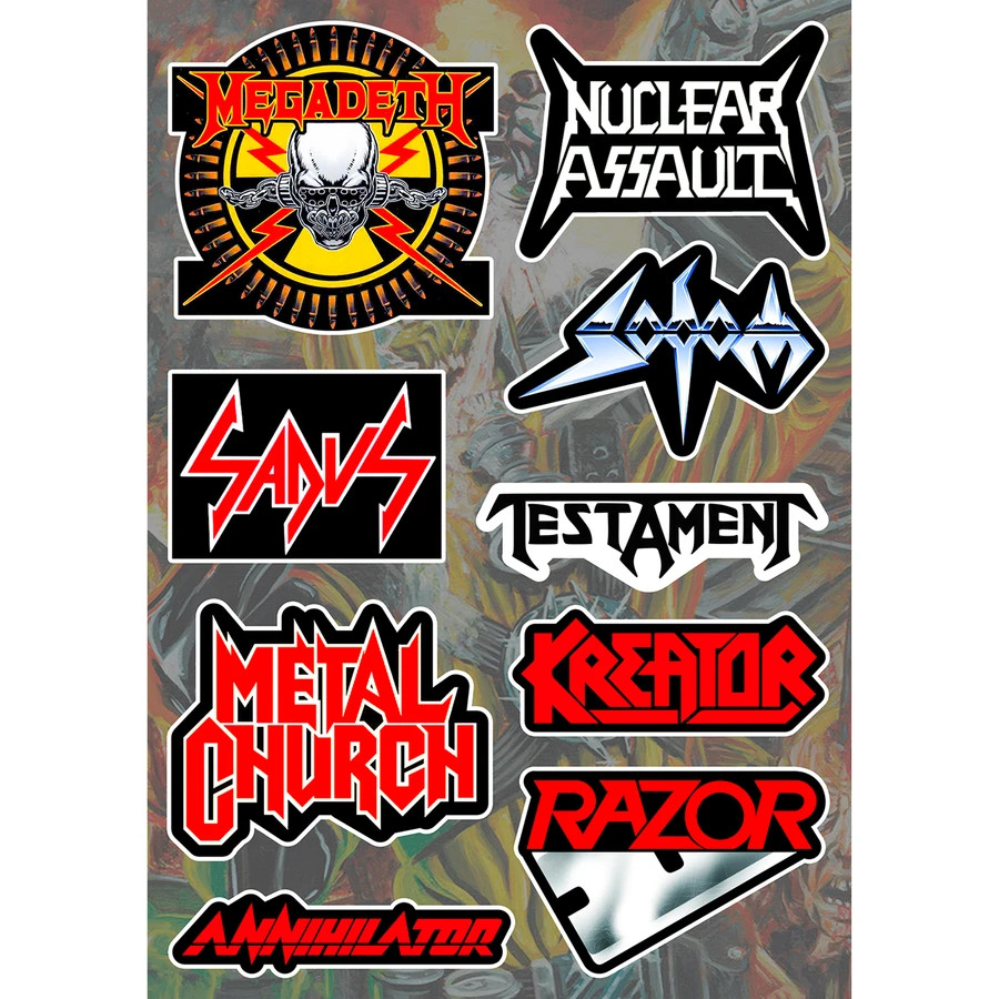 Thrash Metal Sticker Pack | Over Kill Municipal Waste Megadeth Sepultura S.O.D.