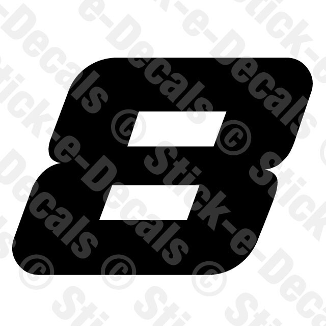 Number EIGHT 8 Vinyl Die Cut Decal Sticker – RACING NUMBER Custom A4
