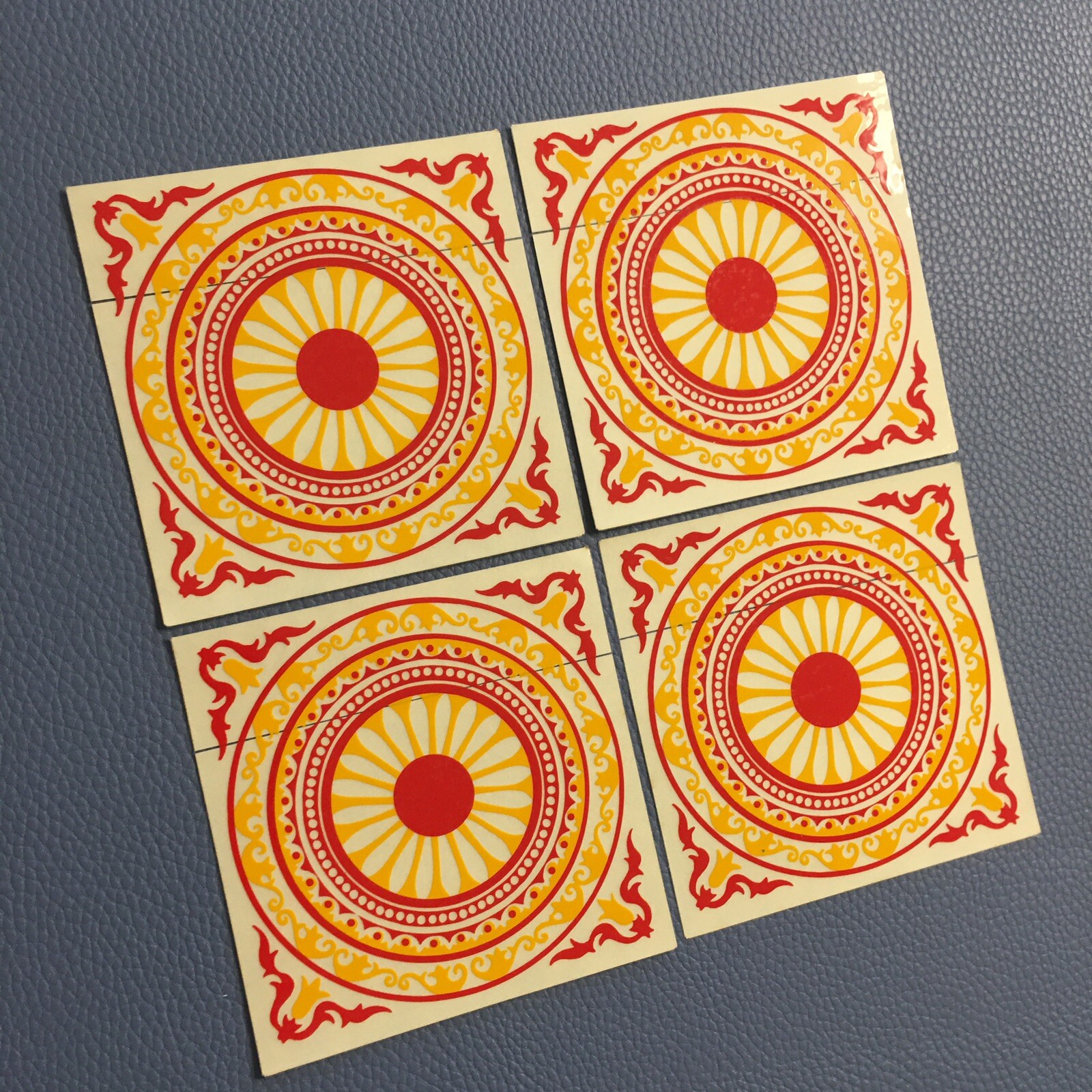 Lot 4 GLOSSY VINYL STICKER Middle Eastern Motif Tile Decorative Decal Crafting