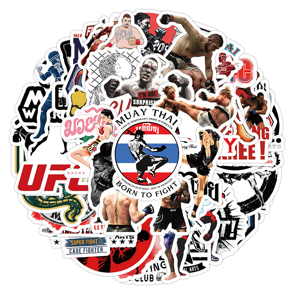 100Pcs Mixed martial arts Cartoon Sticker for Adults Teens Girls Water Bottles