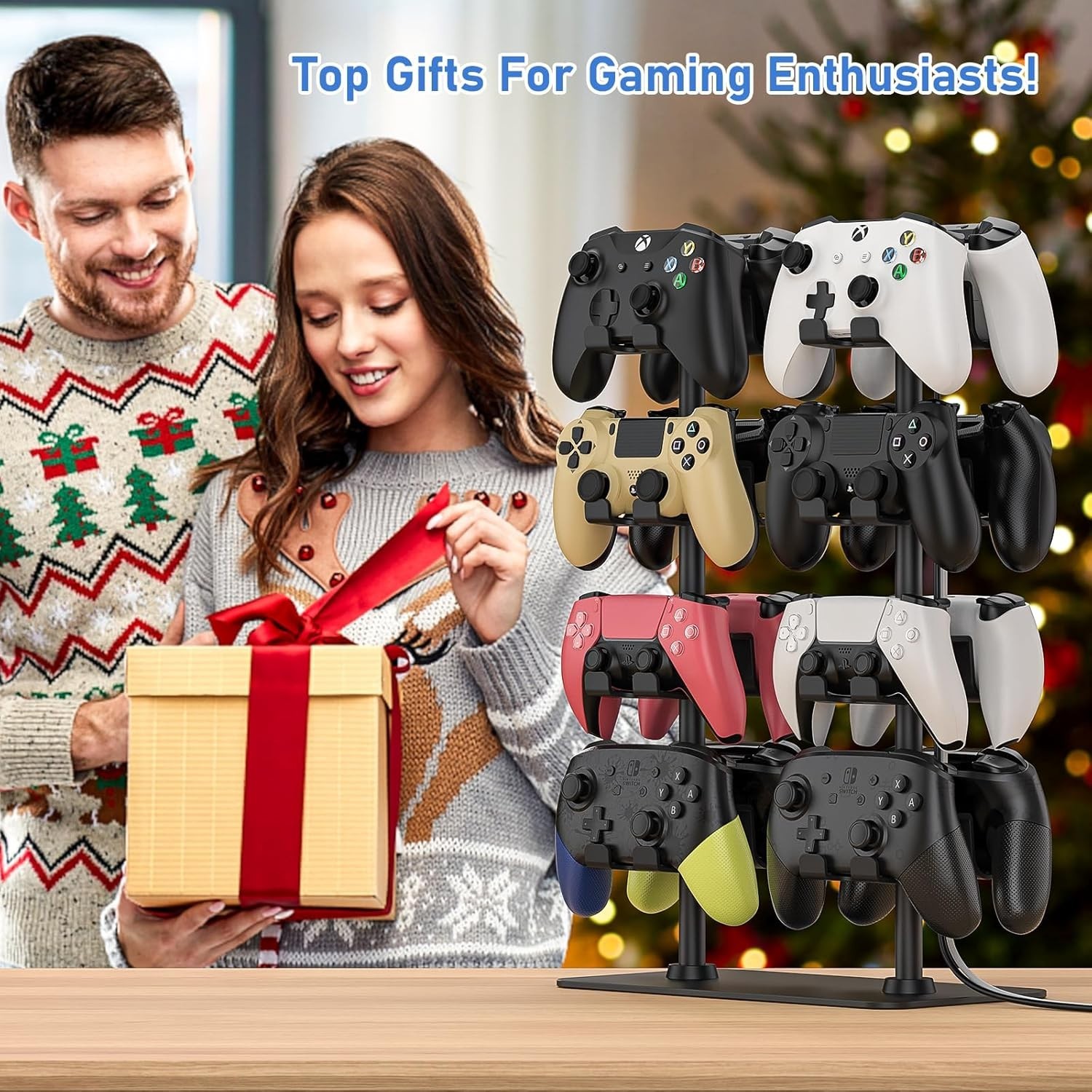 Controller Holder for 16 Xbox PS5 PS4 Gaming Controller, Video Game Controlle…