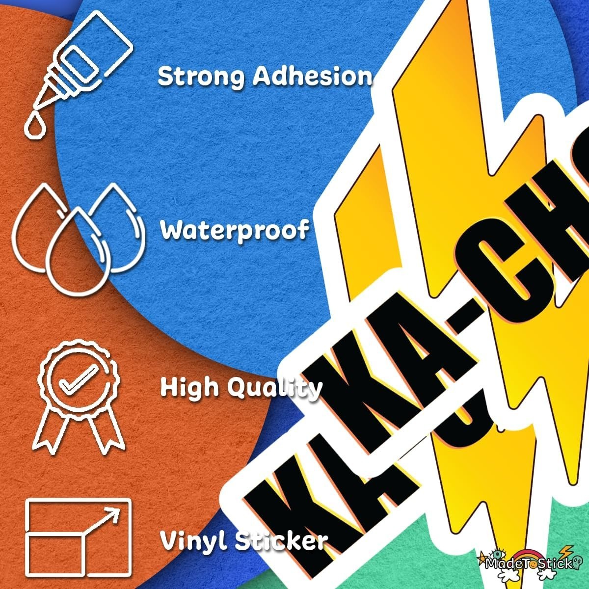Ka-Chow Lightning Racing Bolt 2-Pack Vinyl Decal Car Truck Sticker 4.3"x5"