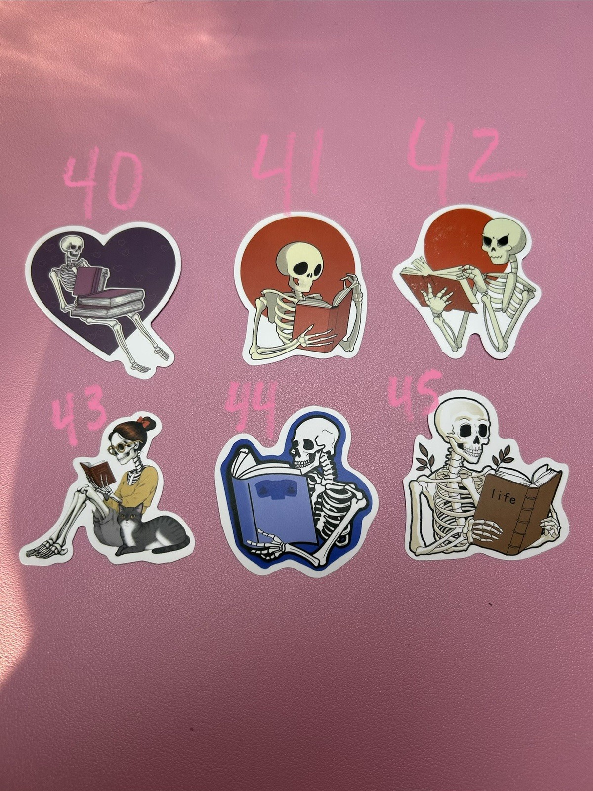 Skeleton Reading Book Stickers