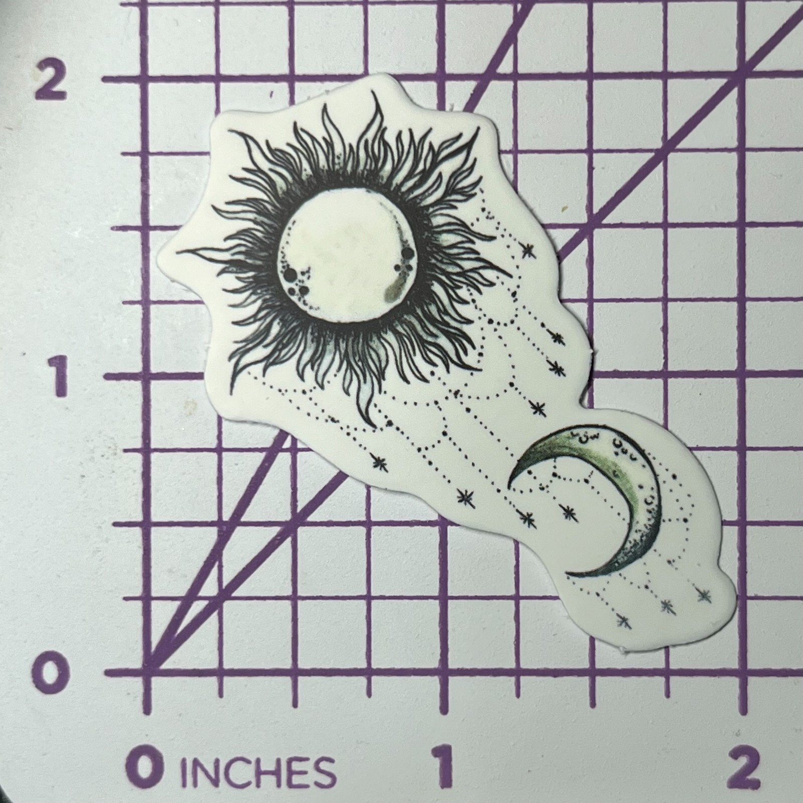 Sun Dripping Moon Celestial B + W – Vinyl Sticker Decal Sticker Bomb Pen & Ink