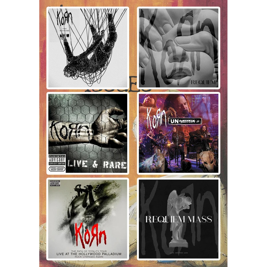 Korn Albums Sticker Pack Issues Follow The Leader Untouchables Life Is Peachy