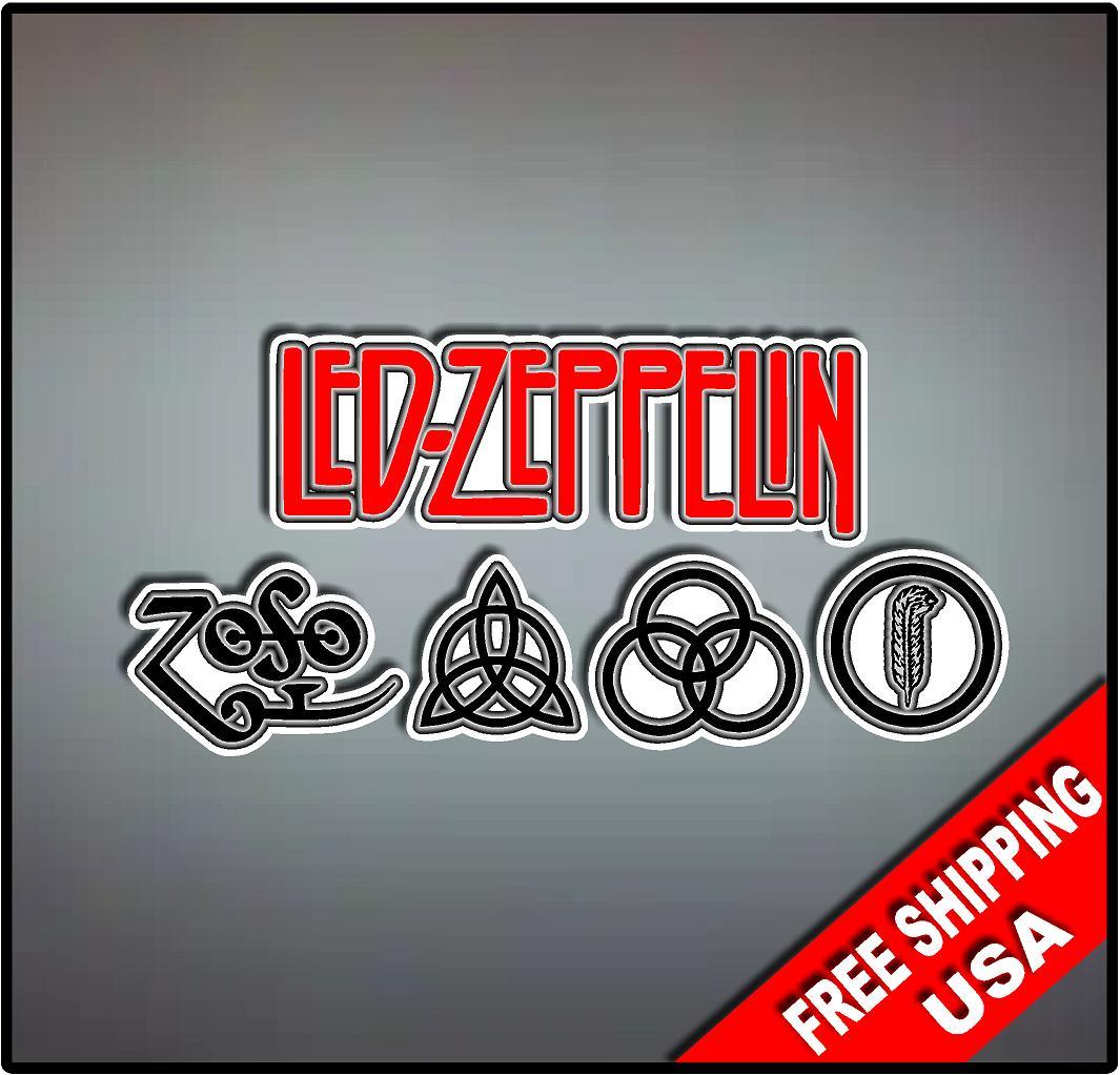 Led Zeppelin Vinyl Wall logo Decal Sticker Classic Rock Band Various Sizes