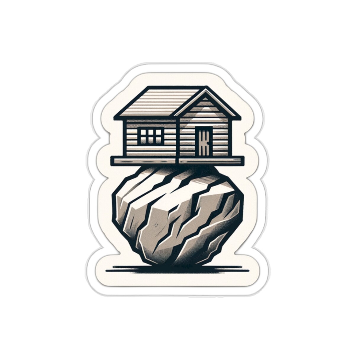 Sticker Christian House Rock Matthew 7 2×2" 3×3" 4×4" 6×6" Jesus Christ Bible