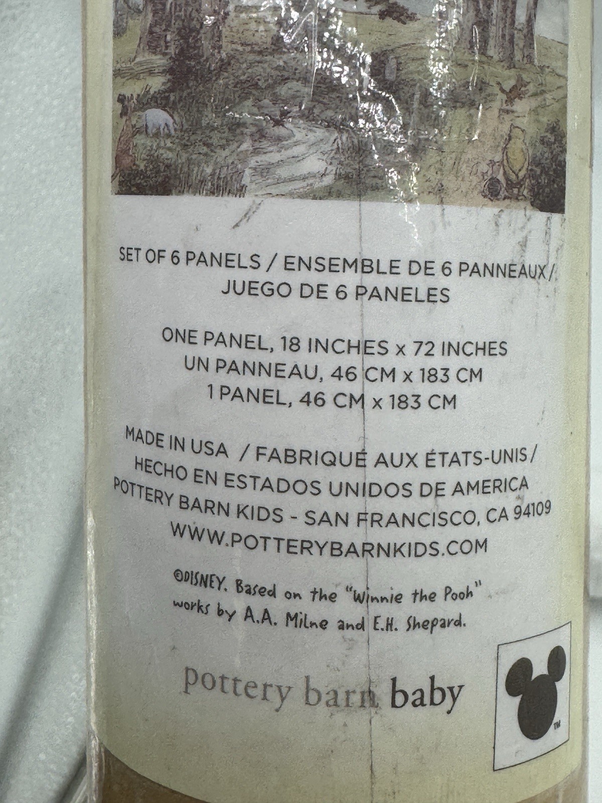 New Pottery Barn Kids Disney's Winnie the Pooh Mural (108"x 72"), Peel & Stick