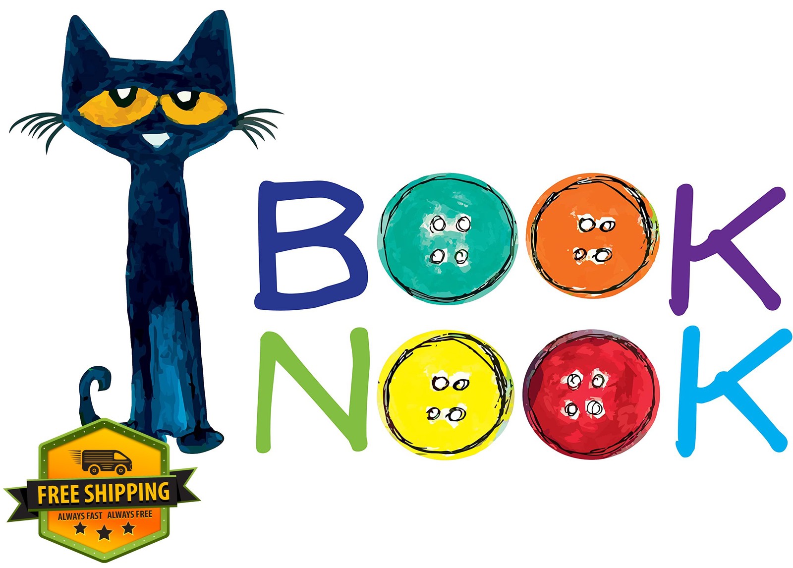 Pete The Cat Book Nook Wall Decal 20"x11" – Multicolored